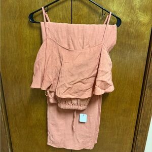 Peach Crop Top with Pants